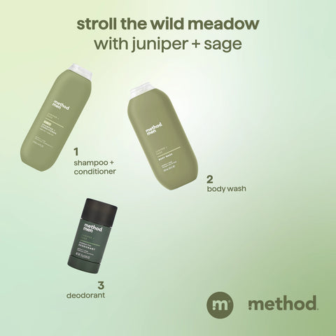 men 2-in-1 shampoo + conditioner - juniper + sage, 14 fl oz
