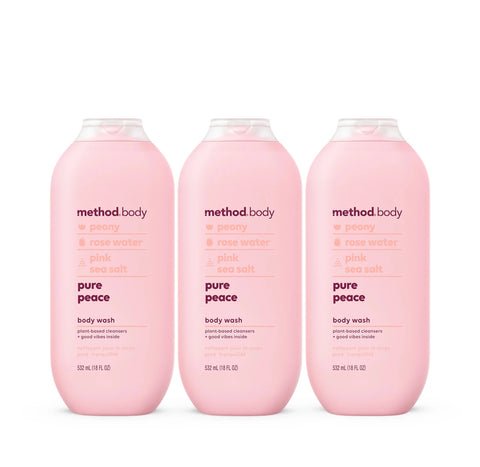 pure peace body wash 3-count bundle, 54 fl oz