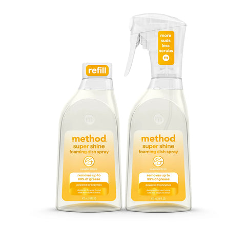 super shine foaming dish soap starter set - coastal citron, 32 fl oz
