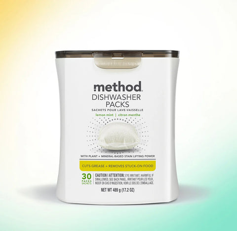 dishwasher packs - lemon mint, 30 ct