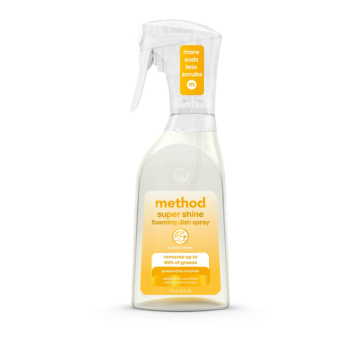super shine foaming dish spray - coastal citron, 16 fl oz