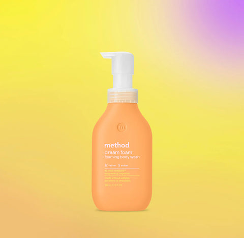 dream foam | foaming body wash - vetiver + amber, 13.5 fl oz