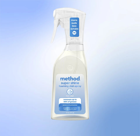 super shine foaming dish spray - free + clear, 16 fl oz