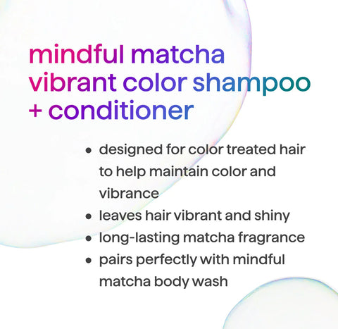 vibrant color shampoo + conditioner bundle - mindful matcha, 27.5 oz