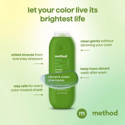 vibrant color shampoo - mindful matcha, 14 fl oz