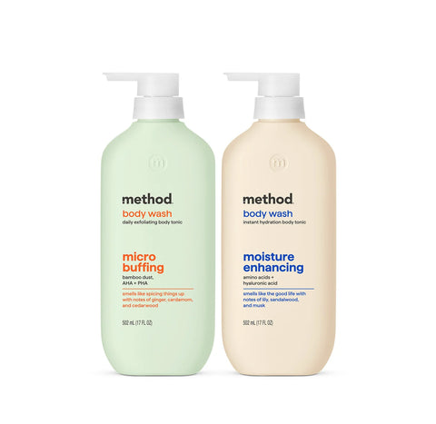 micro buffing + moisture enhancing body wash tonic bundle, 34 fl oz