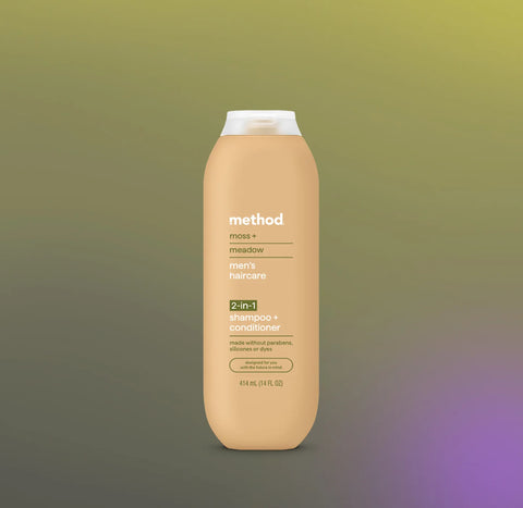 men 2-in-1 shampoo + conditioner - moss + meadow, 14 fl oz