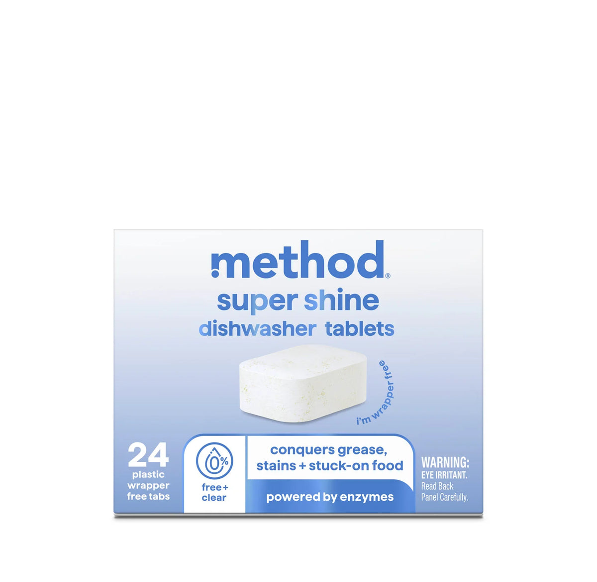 super shine dishwasher tablets - free + clear, 24 ct