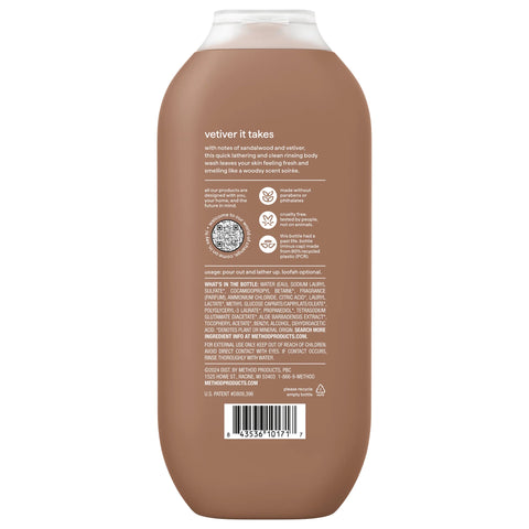 men body wash - sandalwood + vetiver, 18 fl oz