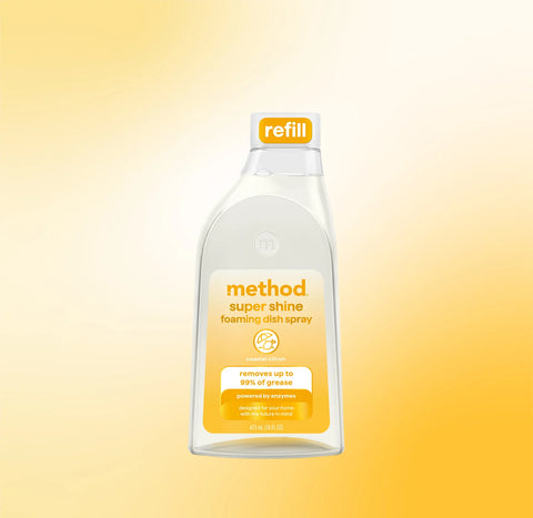 super shine foaming dish spray refill - coastal citron, 16 fl oz