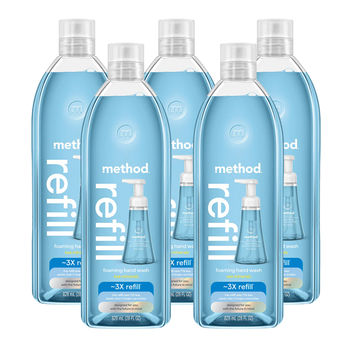 sea minerals foaming hand wash refill 5-count bundle, 140 fl oz