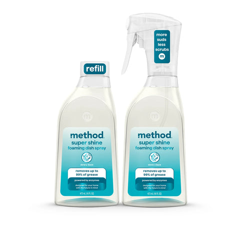 super shine foaming dish spray starter set - dewy daze, 32 fl oz