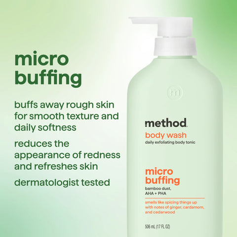 micro buffing + moisture enhancing body wash tonic bundle, 34 fl oz