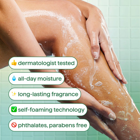 dream foam | foaming body wash - pistachio + vanilla, 13.5 fl oz