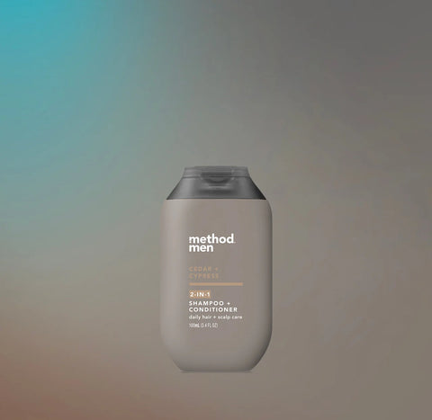 men 2-in-1 shampoo + conditioner - cedar + cypress, 3.4 fl oz
