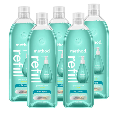 waterfall gel hand wash refill 5-count bundle, 170 fl oz