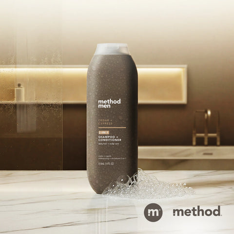 men 2-in-1 shampoo + conditioner - cedar + cypress, 14 fl oz
