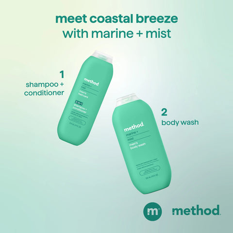 men 2-in-1 shampoo + conditioner - marine + mist, 14 fl oz