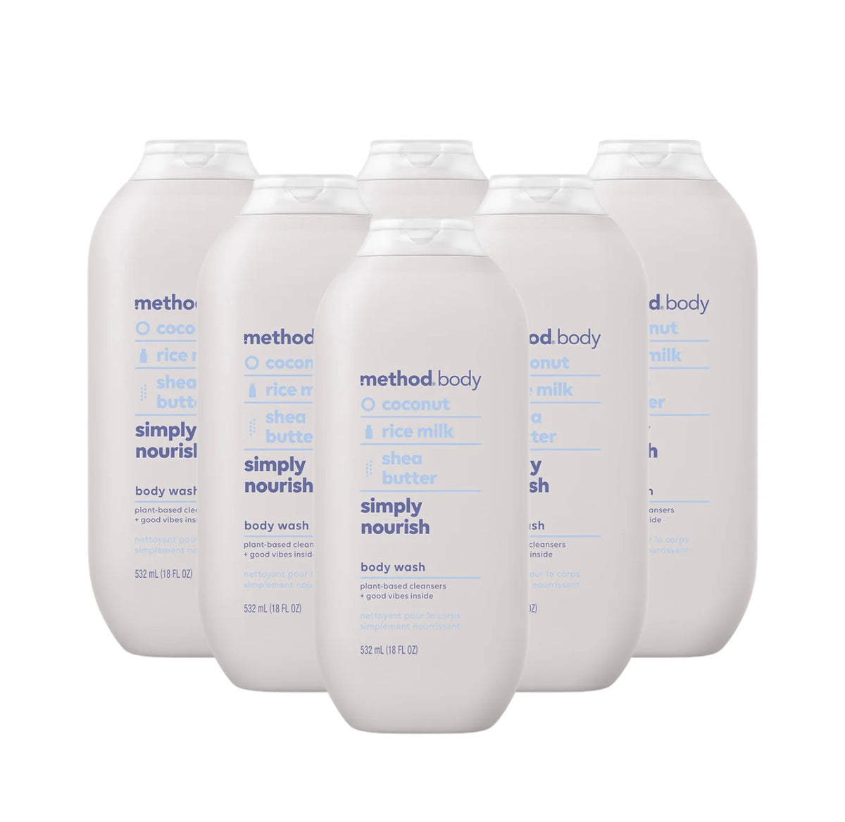 simply nourish body wash 6-count bundle, 108 fl oz