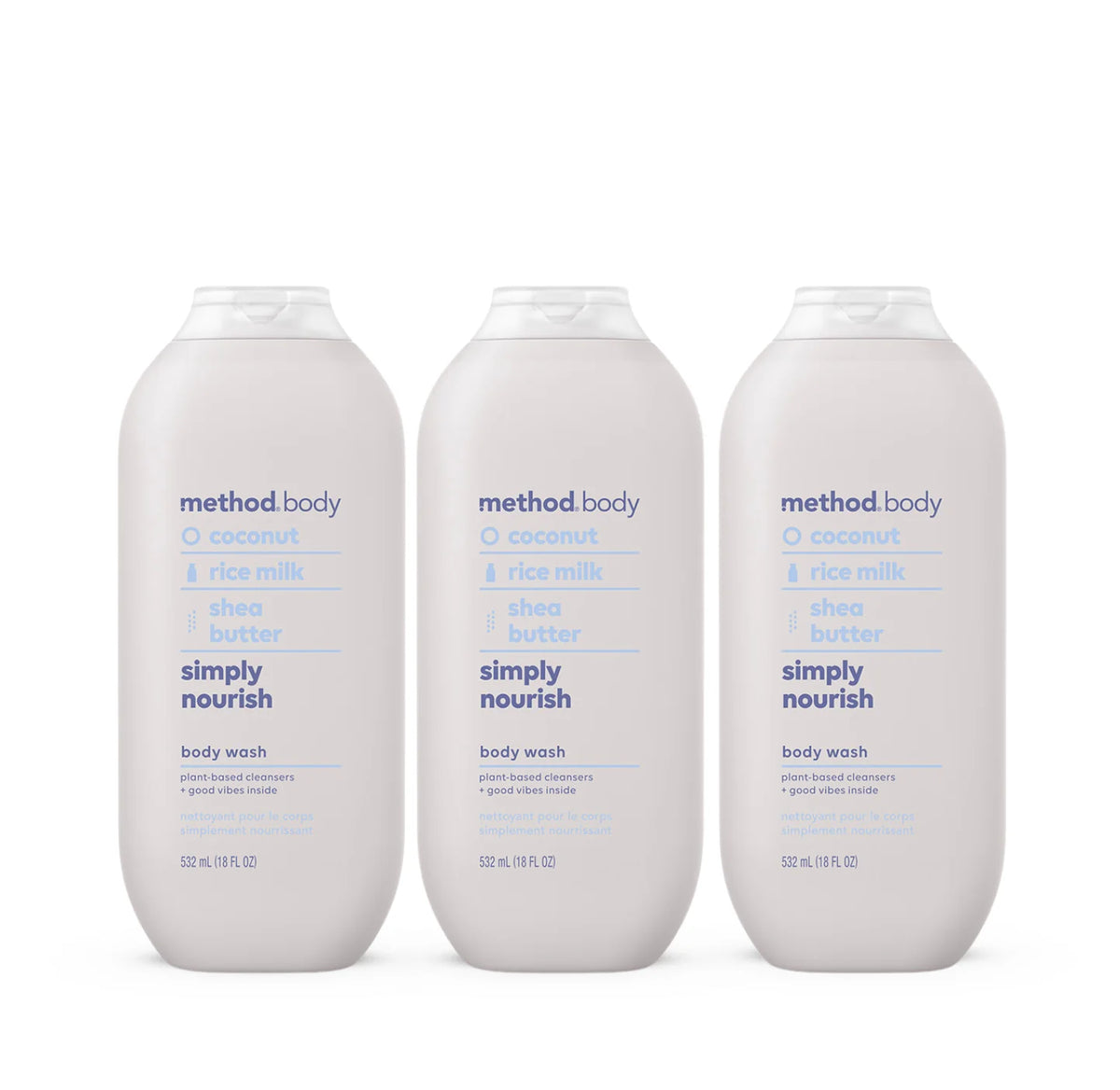simply nourish body wash 3-count bundle, 54 fl oz
