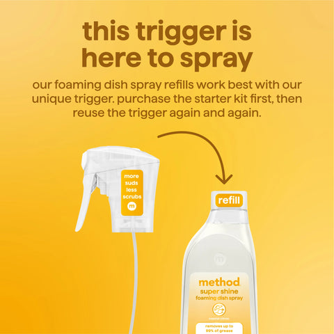 super shine foaming dish spray refill - coastal citron, 16 fl oz