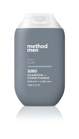men 2-in-1 shampoo + conditioner - sea + surf, 3.4 fl oz