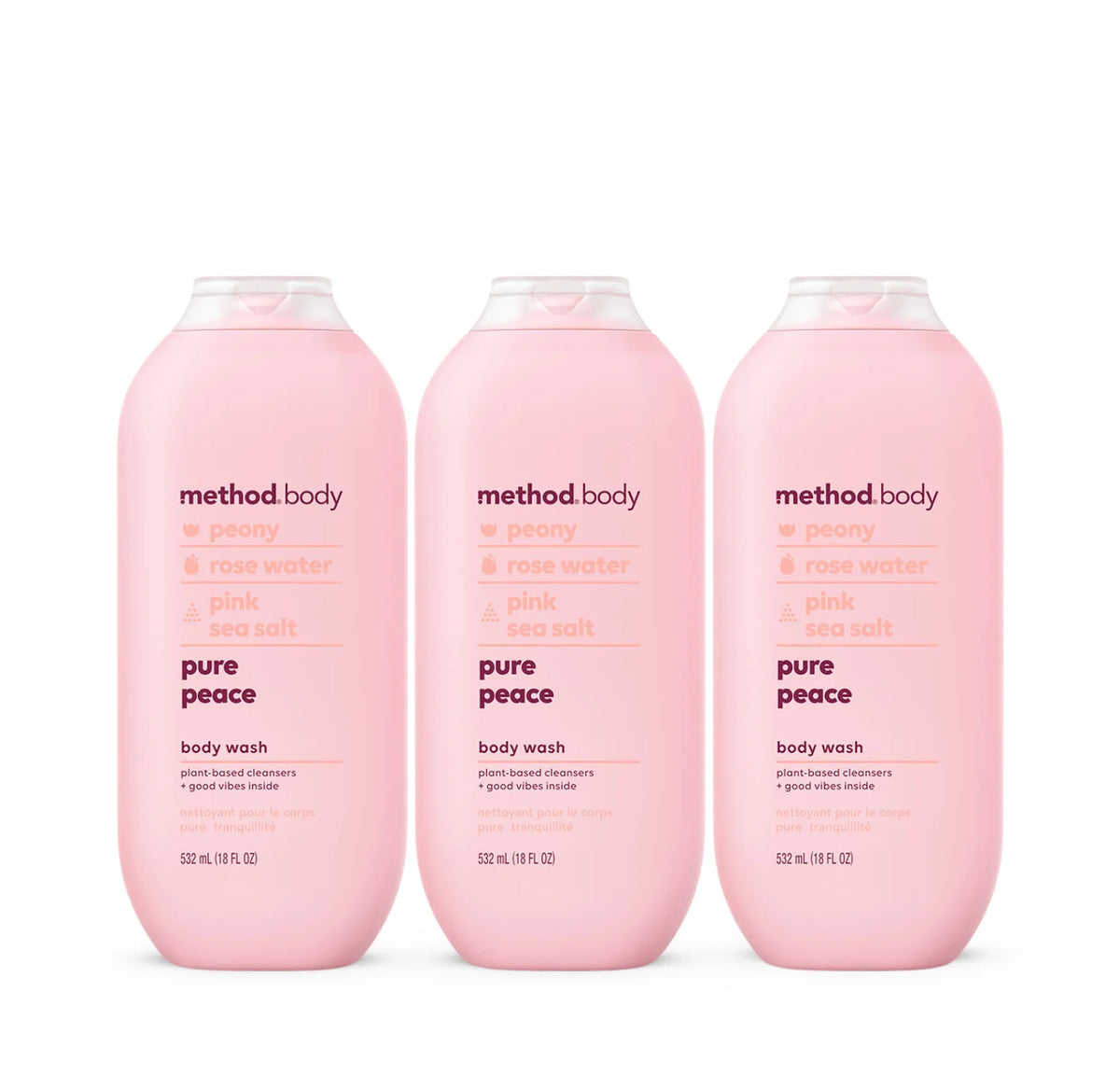pure peace body wash 3-count bundle, 54 fl oz