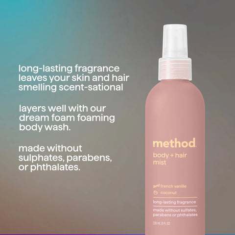 body + hair mist - french vanille + coconut, 8 fl oz