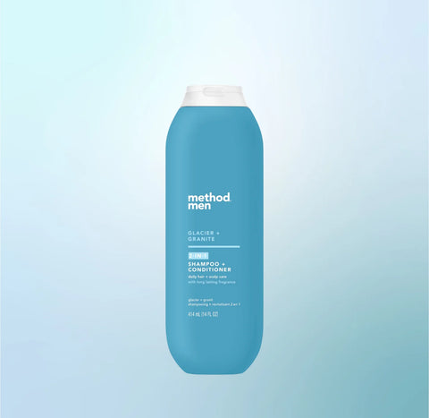 men 2-in-1 shampoo + conditioner - glacier + granite, 14 fl oz