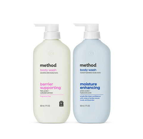 dewy glow barrier supporting + moisture enhancing body wash tonic bundle, 34 fl oz