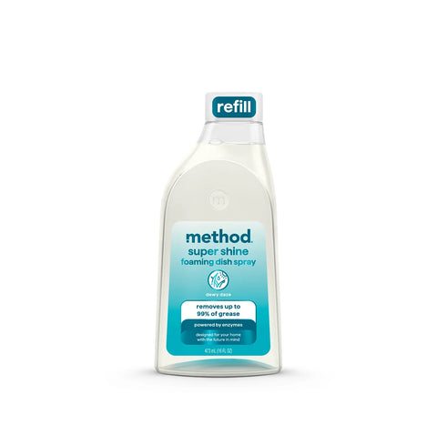 super shine foaming dish spray refill - dewy daze, 16 fl oz