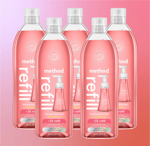 pink grapefruit foaming hand wash refill 5-count bundle, 140 fl oz
