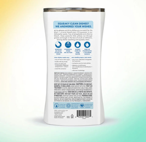 dishwasher packs - free + clear, 54 ct