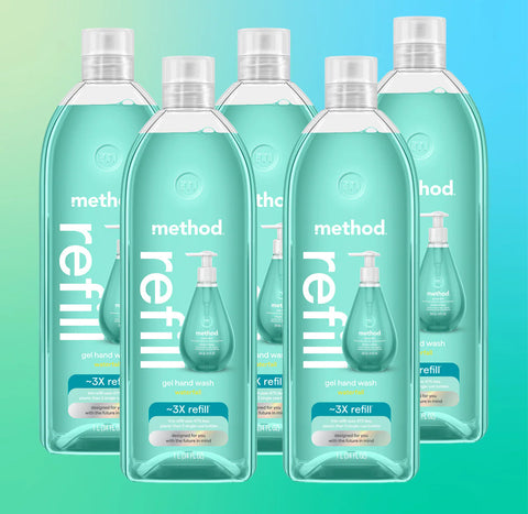 waterfall gel hand wash refill 5-count bundle, 170 fl oz