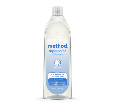 super shine liquid dish soap - free + clear, 16 fl oz