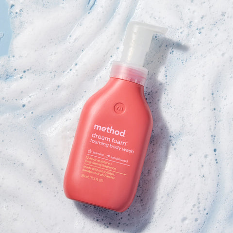 dream foam | foaming body wash - jasmine + sandalwood, 13.5 fl oz