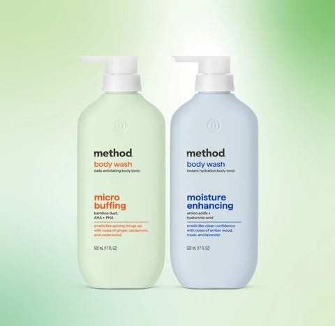 smooth hydration micro buffing + moisture enhancing body wash tonic bundle, 34 fl oz