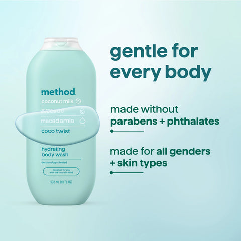 hydrating body wash - coco twist, 18 fl oz