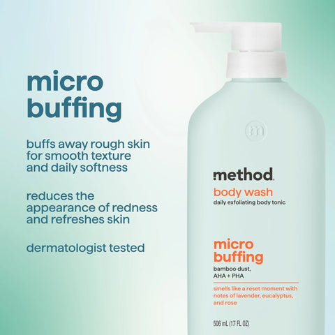 smooth hydration micro buffing + moisture enhancing body wash tonic bundle, 34 fl oz
